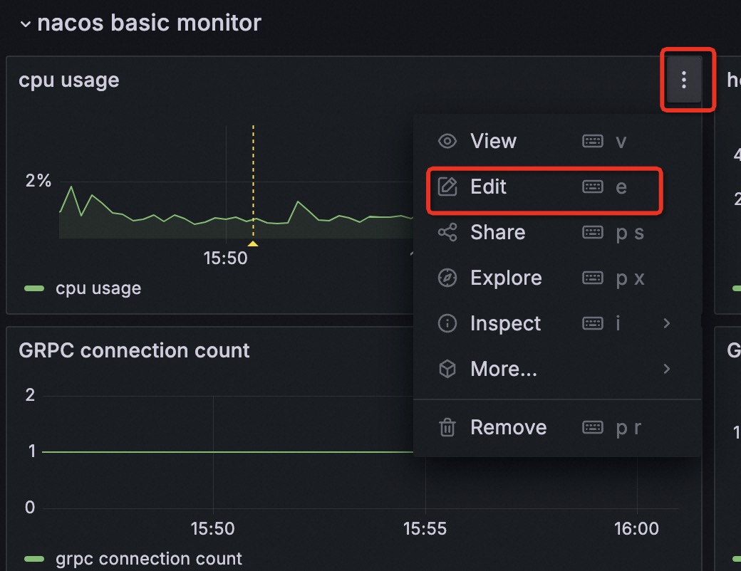 nacos grafana edit